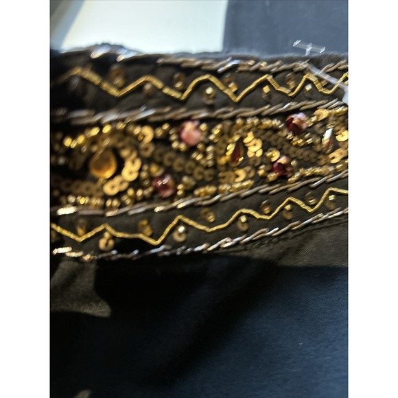 Just Cavalli Gold Label black pant jeans rhinestone gold embellished sz 40 Italy - Picture 10 of 16